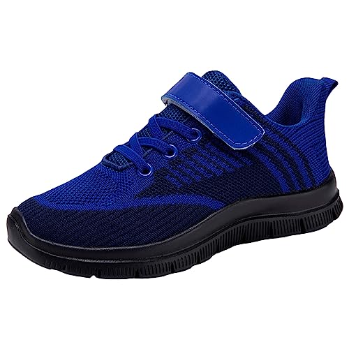 b ware retouren Hallenschuhe Kinder Jungen Mädchen Modische Sportschuhe Turnschuhe Leicht Mesh Laufschuhe Atmungsaktiv Straßenlaufschuhe Flach Boden rutschfest Klettverschluss Sneake A02 Dunkelblau 33 von Dwevkeful