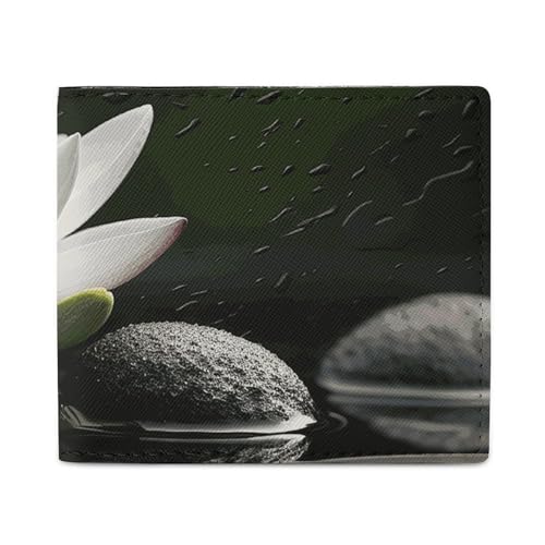 Dwrepo And Black Zen Stones Wallets for Women Men Leather Small Credit Card Wallet Slim Purse Bifold Wallet Card Holder Wallet, White, One Size, Casual, White, One Size, Casual, weiß, Einheitsgröße, von Dwrepo