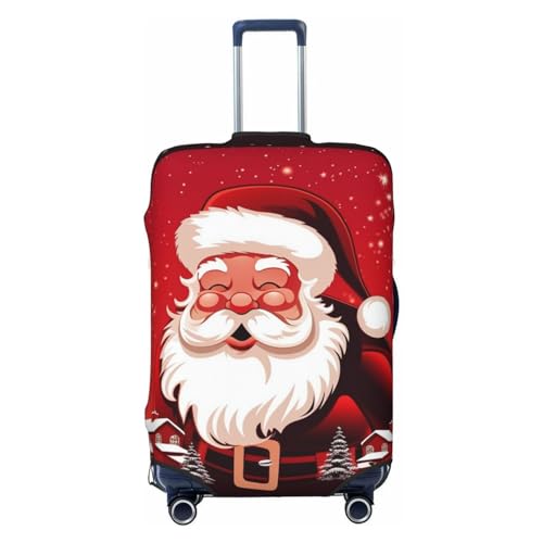 Dwrepo Gepäckabdeckung mit Weihnachtsmann-Motiv, dehnbar, kratzfest, Reisekoffer-Abdeckung, waschbar, für Gepäck von 45,7 - 81,3 cm, Schwarz , S von Dwrepo