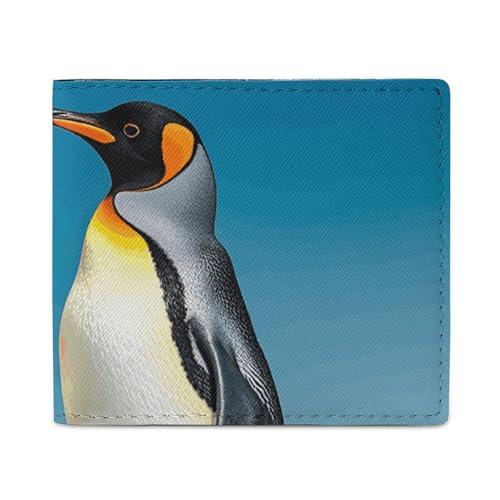 Dwrepo Happy Penguins Geldbörsen für Damen und Herren, Leder, klein, Kreditkartenetui, schmale Geldbörse, Bifold Wallet, Kartenhalter, Geldbörse, weiß, Einheitsgröße, lässig, weiß, Einheitsgröße, von Dwrepo