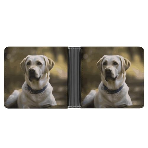 Dwrepo Herren-Ledergeldbörse, Bifold Wallet für Herren, Labrador, schlanke Brieftasche mit mehreren Karten, klassischer Passcase, Kartenhalter, Schwarz, Einheitsgröße, klassisch, schwarz, von Dwrepo