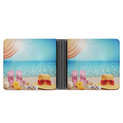 Dwrepo Herren-Ledergeldbörse Bifold Wallet für Männer Sommer Urlaub Slim Wallet mit mehreren Karten Klassischer Passcase Herren Kartenhalter Schwarz Einheitsgröße Klassisch Schwarz Einheitsgröße von Dwrepo