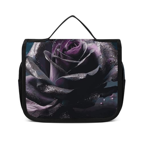 Dwrepo Kulturbeutel zum Aufhängen für Damen und Herren, tragbar, wasserdicht, Make-up-Tasche, Organizer, lila Rose, Reise-Kulturbeutel, 22,5 x 18,5 cm, Kulturbeutel zum Aufhängen, lila Rose, 22,5 x von Dwrepo