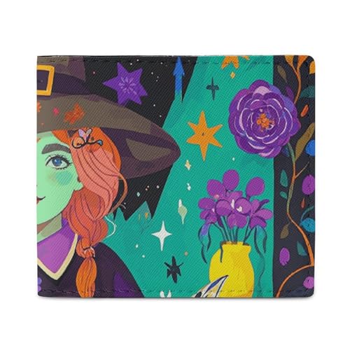 Dwrepo Magic Witch Witchcraft Bohemian Wallets for Women Men Leather Small Credit Card Wallet Slim Purse Bifold Wallet Card Holder Wallet, White, One Size, Casual, White, One Size, Casual, weiß, von Dwrepo