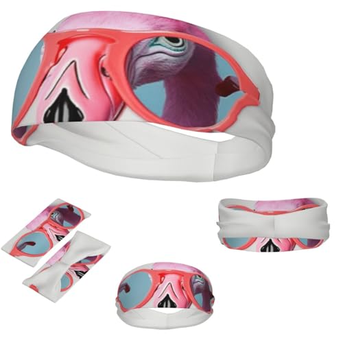 Sport-Stirnbänder für Männer und Frauen, Sport-Schweißband, Hello-Brille, Flamingo-Haarband, feuchtigkeitsableitende Stirnbänder von Dwrepo