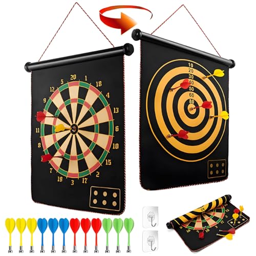 DxxD Dartscheibe Magnetisch Junge Spielzeug, 38cm Dart Wurf Spiel Scheibe Klett Sichere doppelseitige Dartscheibenset für drinnen und draußen, Geburtstags Geschenk Party Spiel für Kinder Erwachsene DxxD Dartscheibe Magnetisch Junge Spielzeug, 38cm Dart Wurf Spiel Scheibe Klett Sichere doppelseitige Dartscheibenset für drinnen und draußen, Geburtstags Geschenk Party Spiel für Kinder Erwachsene von DxxD