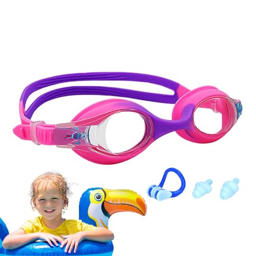 Dybnuhoc Schwimmbrille für Kinder,Weitsicht-Schwimmbrille - Kleinkindbrille Kinderbrille mit ergonomischem Design | Schwimmbrille mit verstellbaren Riemen, Nasenbügel, Ohrstöpsel, vielseitige von Dybnuhoc
