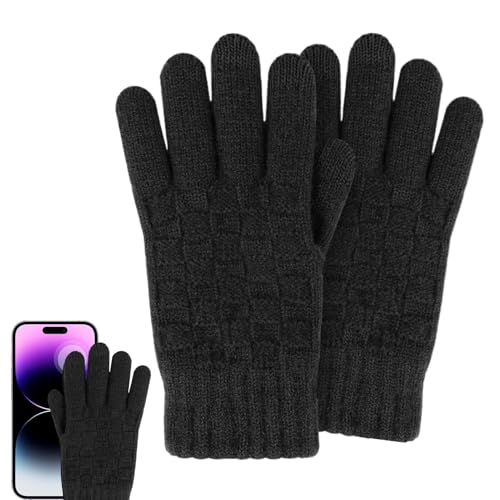 Dybnuhoc Touch Screen Winter Gloves, Warm Winter Touch Gloves, Outdoors Windproof Knitting Gloves, Knitted Skiing Gloves Winter, Comfortable Winter Motorcycle Mittens for Cycling, Skiing von Dybnuhoc