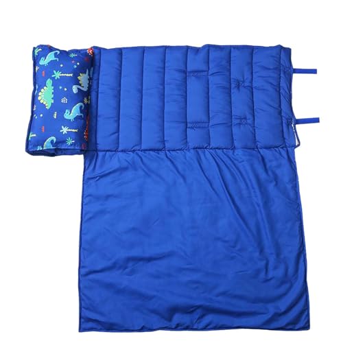 Schlafsack für Kinder, Nickerchenmatte für Mädchen, Reiseschlafsack mit Kissen, Schlafsack zum Aufrollen, Polyester-Baumwolle, 120 x 50 cm, Nickerchenmatte für Vorschulkinder, Camping-Schlafsack für K von Dybnuhoc