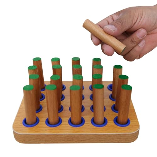 Wooden Pegboard for Finger Dexterity, Hand Rehabilitation Finger Training Board, Versatile Hand-Eye Coordination Training Tool, Ideal for Hand Exercise and Dexterity Tests von Dybnuhoc