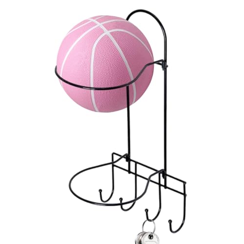 Dyeulget Basketball-Wandhalterung | 2-lagige Fußball-Wandhalterung für Display – Bohrer, multifunktional, stabiler Ballhalter, Wandhalterung für Sportzimmer-Dekor von Dyeulget