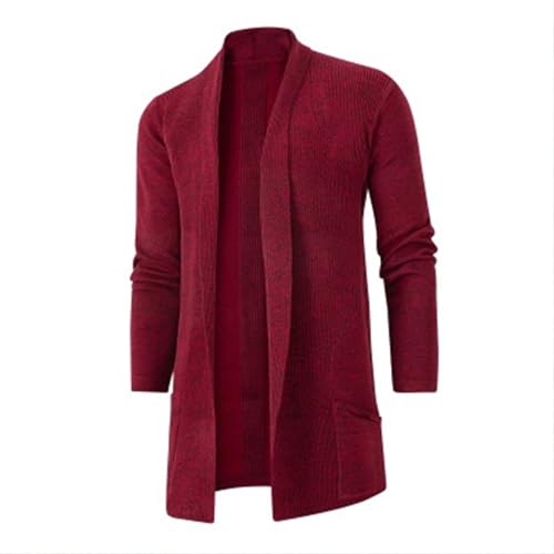 Dyhxuan Strickjacke Herren Pullover Lang Cardigan Mantel Lässig Einfarbige Jacke Open Front Strickmantel Langarm Übergangsmantel Autumn Winter Oberbekleidung Softshellmantel Outwear von Dyhxuan