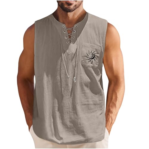 Tank Top Herren Sommer Ärmelloses Muskelshirts Casual Sport Tshirt Baumwolle Leicht Unterhemd Shirt Fitness Trägershirts Tee Tops Urlaub Hawaii Tanktop Männer Rundhals Oberteile Die Discounter von Dyhxuan