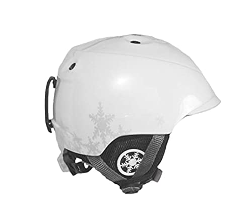 Skihelm Kinder Junior Snowboard Helm inkl. Skibrillenhalterung Größe XS/S Kopfumfang 47-51cm Skaterhelm Ski für Mädchen Jungen Jugend Snowboardhelm Schutz zum Skifahren (Weiß) von Dynamic24