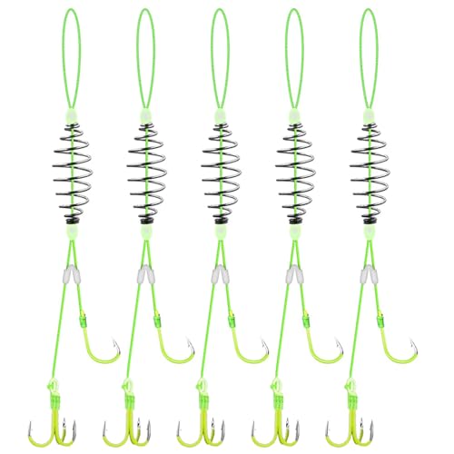 Dyxssm Angelhaken für Trommelfedern, Karpfenköderfallen Angelhaken (5 Stück, Nr. 6) von Dyxssm
