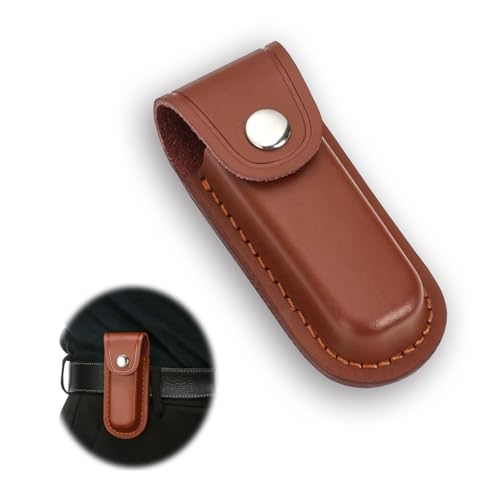 1 Stück Premium Messer Etui aus Leder Messertasche Messertasche für Gürtel Klappmesser Schutzhülle Messertasche mit Gürtelschlaufe Messer Tasche Ohne Messer Messeretui Für Taschenmesser Klappmesser von Dzsomt