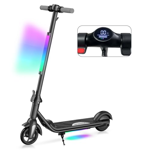 E-RIDES E Scooter Kinder, 6'' Faltbarer E Scooter für Kinder 6-12 Jahren, LED Display, 12 km/h, Reichweite bis zu 8 km – Geschenk für Kinder und Jugendliche (Schwarz) von E-RIDES