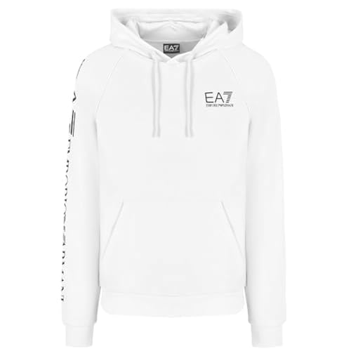 EA7 Emporio Armani Herren-Sweatshirt mit Kapuze Logo Series aus Baumwollmischung 8NPM08PJ07Z 8057970845027 - Weiß Weiß 1101 von EA7