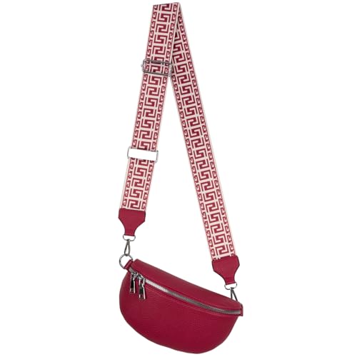 Bauchtasche Umhängetasche Crossbody-Bag Hüfttasche Kunstleder Italy-Design (Fuchsia) von EAAKIE