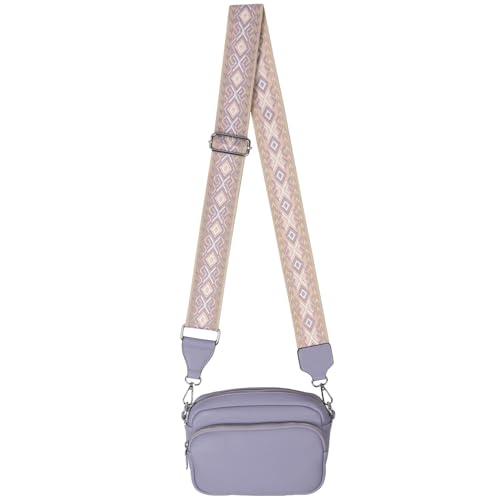 Bauchtasche Umhängetasche Crossbody-Bag Hüfttasche Kunstleder Italy-Design (Purple) von EAAKIE