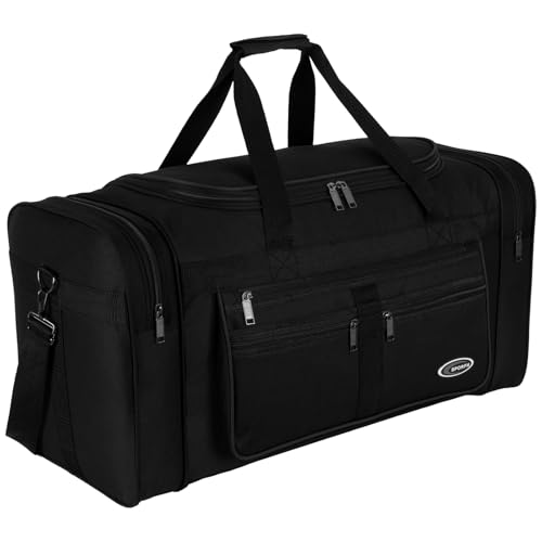 Sporttasche, Reisetasche und Fitnesstasche für Damen und Herren- Tainingstasche, Gym Bag (Schwarz, L 55 x B 25 x H 30 cm (ca.40 L)) von EAAKIE