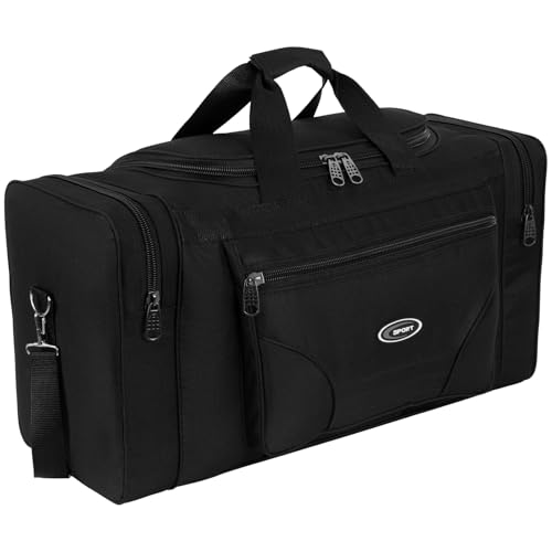 Sporttasche, Reisetasche und Fitnesstasche für Damen und Herren- Tainingstasche, Gym Bag (Schwarz, L 90 x B 31 x H 37 cm (ca.100 L)) von EAAKIE