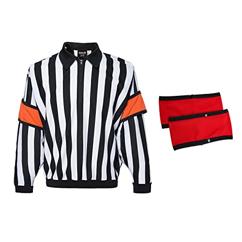 EALER HRJ100 Ice Hockey Langarm Gestreiftes Schiedsrichter/Umpire Jersey Shirt für Herren von EALER