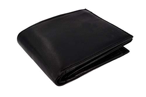 EANAGO Schwarze Herren-Geldbörse aus schwarzem Nappa-Leder, Querformat, mit RFID & NFC Schutz. 8 Kartenfächer, 3-Fach Geldscheinfach, 2 Ausweis-Fächer, Doppel-Münzfach, Innenfach EANAGO Schwarze Herren-Geldbörse aus schwarzem Nappa-Leder, Querformat, mit RFID & NFC Schutz. 8 Kartenfächer, 3-Fach Geldscheinfach, 2 Ausweis-Fächer, Doppel-Münzfach, Innenfach von EANAGO