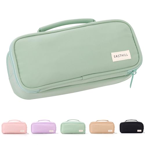 EASTHILL große Kapazität Federmäppchen Pen Pouch Organizer Canvas Bleistift Tasche mit Griff Schulbedarf für Mädchen-Grün EASTHILL große Kapazität Federmäppchen Pen Pouch Organizer Canvas Bleistift Tasche mit Griff Schulbedarf für Mädchen-Grün von EASTHILL