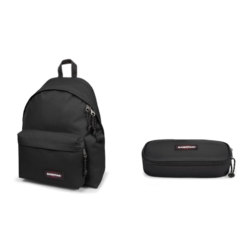 EASTPAK PADDED PAK'R Rucksack, 96 cm, 92 L, Black (Schwarz) & OVAL SINGLE Federmäppchen, 84 cm, 80 L, Black (Schwarz) von EASTPAK