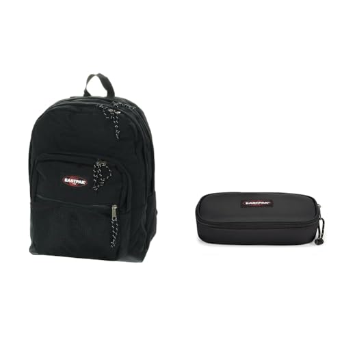 EASTPAK Pinnacle Rucksack, 42 cm, 38 L, Schwarz (Black) & OVAL SINGLE Federmäppchen, 22 cm, Schwarz (Black) von EASTPAK