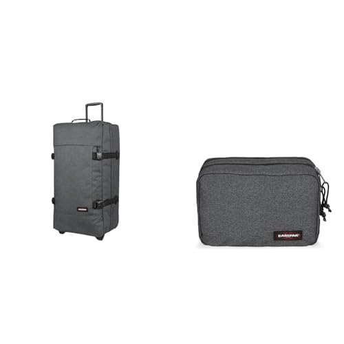 EASTPAK TRANVERZ L Koffer, 166 cm, 162 L, Black Denim (Grau) & Mavis Kulturtasche, 63 cm, 59 L, Black Denim (Grau) von EASTPAK