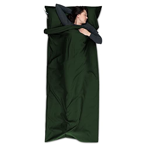 EAZY CASE Mikrofaser Hüttenschlafsack, Leichter Schlafsack, Reiseschlafsack fürs Handgepäck auch als Decke, Grün EAZY CASE Mikrofaser Hüttenschlafsack, Leichter Schlafsack, Reiseschlafsack fürs Handgepäck auch als Decke, Grün von EAZY CASE
