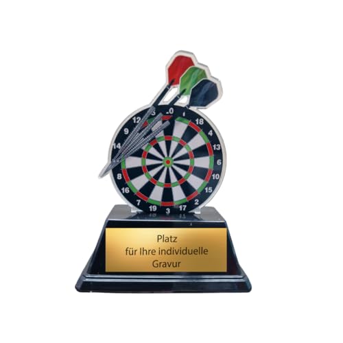 EBERiX · Darts Pokal · Wunschgravur inklusive · Trophäe mit Dartscheibe & Pfeilen aus Acryl auf schwarzem Sockel · 10 cm leicht & stabil · personalisierbar EBERiX · Darts Pokal · Wunschgravur inklusive · Trophäe mit Dartscheibe & Pfeilen aus Acryl auf schwarzem Sockel · 10 cm leicht & stabil · personalisierbar von EBERiX POKALE