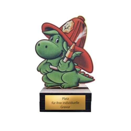 EBERiX · Kinder Feuerwehr Pokal · Wunschgravur inklusive · Feuerwehr-Drache Holzpokal 13 cm · personalisierbar aus Birkensperrholz EBERiX · Kinder Feuerwehr Pokal · Wunschgravur inklusive · Feuerwehr-Drache Holzpokal 13 cm · personalisierbar aus Birkensperrholz von EBERiX POKALE