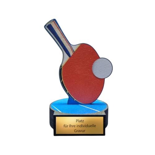EBERiX · Tischtennis Pokal · Wunschgravur inklusive · Holzpokal mit Schläger & Ball · 16 cm hoch · personalisierbar aus Birkensperrholz EBERiX · Tischtennis Pokal · Wunschgravur inklusive · Holzpokal mit Schläger & Ball · 16 cm hoch · personalisierbar aus Birkensperrholz von EBERiX POKALE