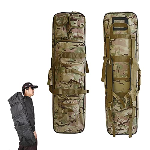 EBSBAG Taktischer Schrotflintenkoffer, taktischer Langwaffenkoffer, weicher Doppel-Schrotflintenbeutel, Gewehrrucksack zum Aufbewahren und Tragen von Schusswaffen (Camouflage 85 cm) von EBSBAG