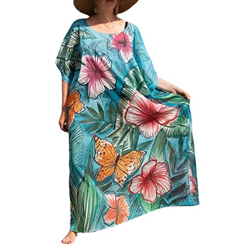 EBVincxmk Frauen Beachwear Badeanzug Cover Up Blumendruck Cover Up Kleid Strandkleid von EBVincxmk