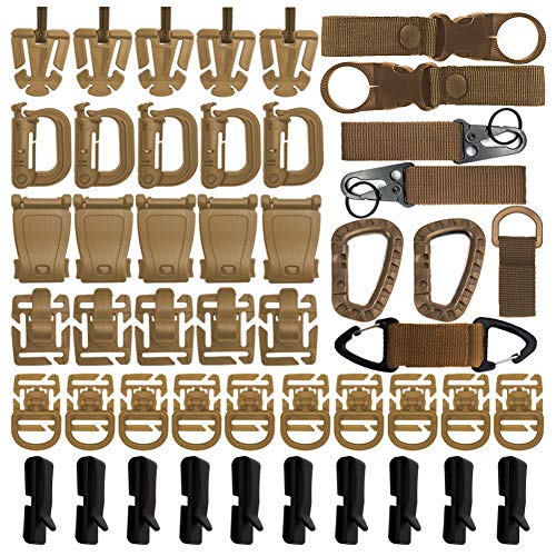 ECANGO 48PC Tactical Gear Clip Set Molle Gurtaufsätze für Tactical Backpack von ECANGO