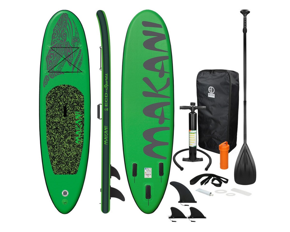 ECD Germany SUP-Board Stand Up Paddle Board aus PVC Paddelboard Paddling Board, Stand-Up Paddle-Board, (Komplett-Set), Aufblasbares Surfboard Dunkelgrün mit Anti-Rutsch Belag Komplett Set ECD Germany SUP-Board Stand Up Paddle Board aus PVC Paddelboard Paddling Board, Stand-Up Paddle-Board, (Komplett-Set), Aufblasbares Surfboard Dunkelgrün mit Anti-Rutsch Belag Komplett Set von ECD Germany