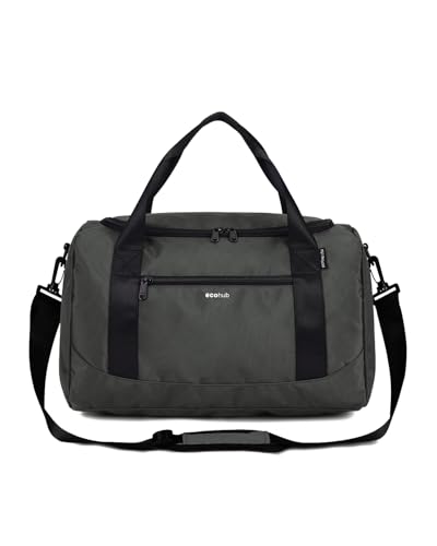 ECOHUB 20L Handgepäck Tasche, für Ryanair handgepäck 40x20x27, Faltbare Reisetasche Handgepäck Flugzeug, Wasserabweisend Sporttasche mit Schultergurt, Weekender Tasche Herren Damen(Grau) von ECOHUB