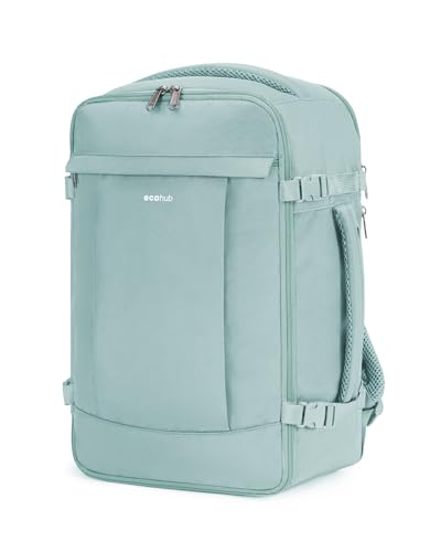 ECOHUB 20L Ryanair Handgepäck 40x20x25, Diebstahlsicher Handgepäck Rucksack, Laptop Rucksack Wasserdicht, Recycelt Reiserucksack Handgepäck Flugzeug für Damen Herren, Patent Anhängig(Hellgrün) von ECOHUB