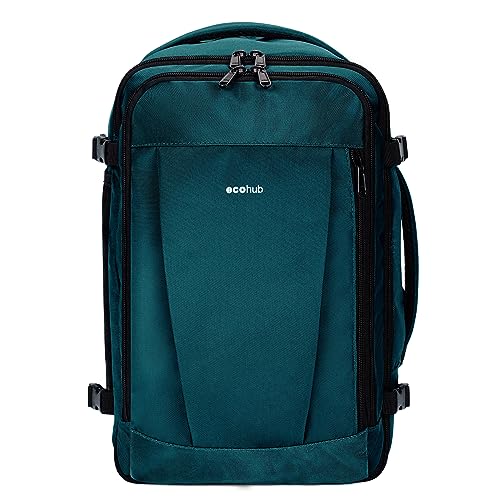 ECOHUB 30L Rucksack Handgepäck Flugzeug, Easyjet Handgepäck 45x36x20 Rucksack, Wasserdichter Recyceltes PET Reiserucksack, Groß Reisetasche Herren, Patent anhängig(Blau Grün) ECOHUB 30L Rucksack Handgepäck Flugzeug, Easyjet Handgepäck 45x36x20 Rucksack, Wasserdichter Recyceltes PET Reiserucksack, Groß Reisetasche Herren, Patent anhängig(Blau Grün) von ECOHUB