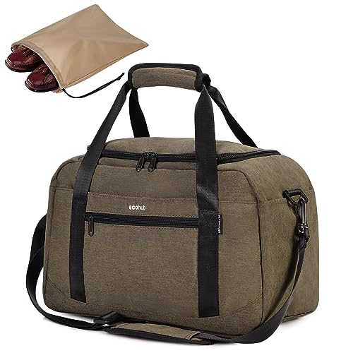 ECOHUB Handgepäck 40x20x25 für Ryanair Reisetasche Tasche für Flugzeug Unter Sitzplatz Handgepäck Koffer PET-Recycelte Umweltfreundliche Reisetasche Weekendertasche für Damen Herren (Braun) von ECOHUB