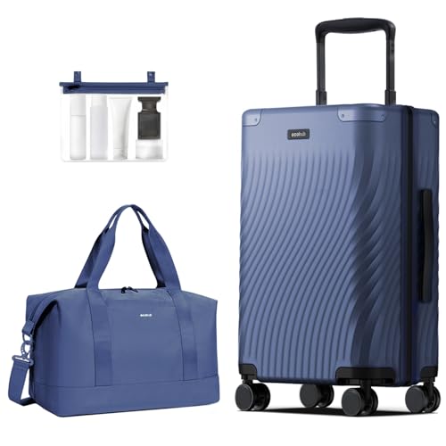 ECOHUB Leicht Handgepäck Koffer Trolley, 20'' Recyceln PC Hartschalenkoffer, 55x40x23cm Erweiterbar Reisekoffer mit 4 Rollen & TSA Schloss, 2 Teilig Rollkoffer mit 30L Handgepäck Tashe, Luggage(Blau) ECOHUB Leicht Handgepäck Koffer Trolley, 20'' Recyceln PC Hartschalenkoffer, 55x40x23cm Erweiterbar Reisekoffer mit 4 Rollen & TSA Schloss, 2 Teilig Rollkoffer mit 30L Handgepäck Tashe, Luggage(Blau) von ECOHUB