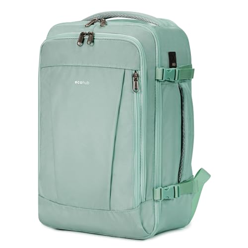 ECOHUB Rucksack 40x20x25 Ryanair Handgepäck 13 Taschen Reiserucksack Flugzeug Carry-ons Wasserdichter Rucksack Damen Klein PET-Recycelte Umweltfreundliche 20L,Patentiert(Hellgrün) ECOHUB Rucksack 40x20x25 Ryanair Handgepäck 13 Taschen Reiserucksack Flugzeug Carry-ons Wasserdichter Rucksack Damen Klein PET-Recycelte Umweltfreundliche 20L,Patentiert(Hellgrün) von ECOHUB