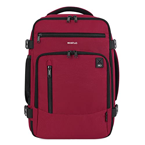 ECOHUB Rucksack 40x20x25 für Ryanair Flugzeug Reiserucksack Handgepäck Gepäck Laptop Daypacks PET-Recycelte Umweltfreundliche Backpack Wasserdichter Unter Sitzplatz 20L Damen Klein,Patentiert(Rot) ECOHUB Rucksack 40x20x25 für Ryanair Flugzeug Reiserucksack Handgepäck Gepäck Laptop Daypacks PET-Recycelte Umweltfreundliche Backpack Wasserdichter Unter Sitzplatz 20L Damen Klein,Patentiert(Rot) von ECOHUB