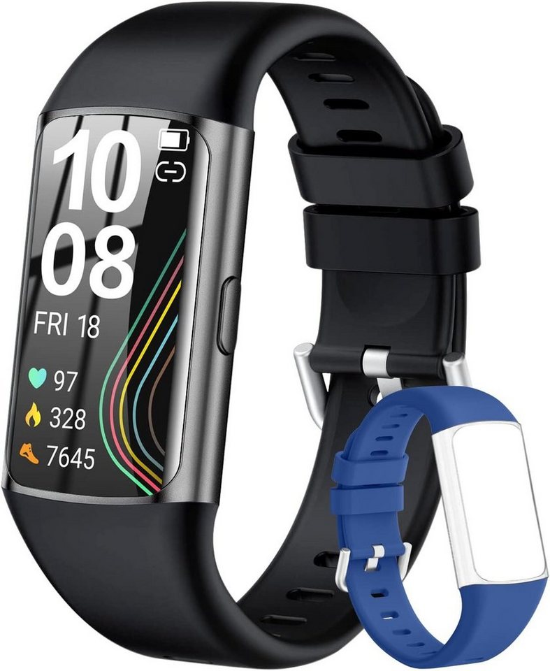 ECOSOON für Damen Herren Touchscreen Fitnessuhr Smartwatch (1,47 Zoll, Android iOS), mit Schrittzähler, Pulsuhr, SpO2 Schlafmonitor Sport IP68 Wasserdicht von ECOSOON
