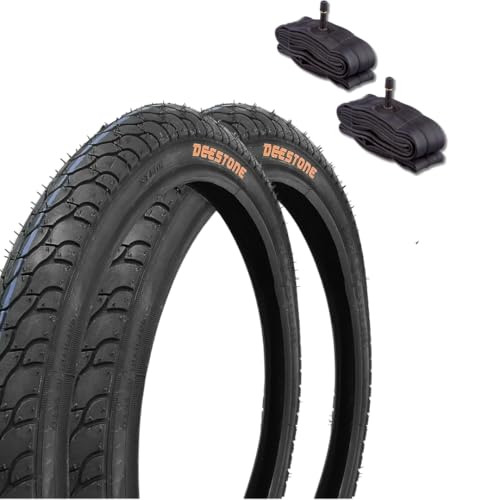 2 DEESTONE REIFEN SCHWARZ 20 x 1.75 (47-406) + 2 SCHRADER AMERIKA SCHRADER CITY BIKE FAHRRAD GRAZIELLA von ECOVELO