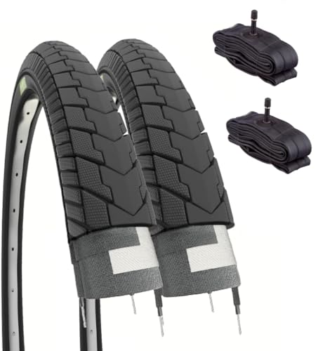 2 Radkappen 26 x 1,75 (47-559) + AMERIKA Reifen SLICK für Citybike Herren Straßenrad von ECOVELO